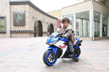 12V Kids Racing Style Ride-On Bike – Bluetooth, Music, Lights, Leather Seat mississippipowersports